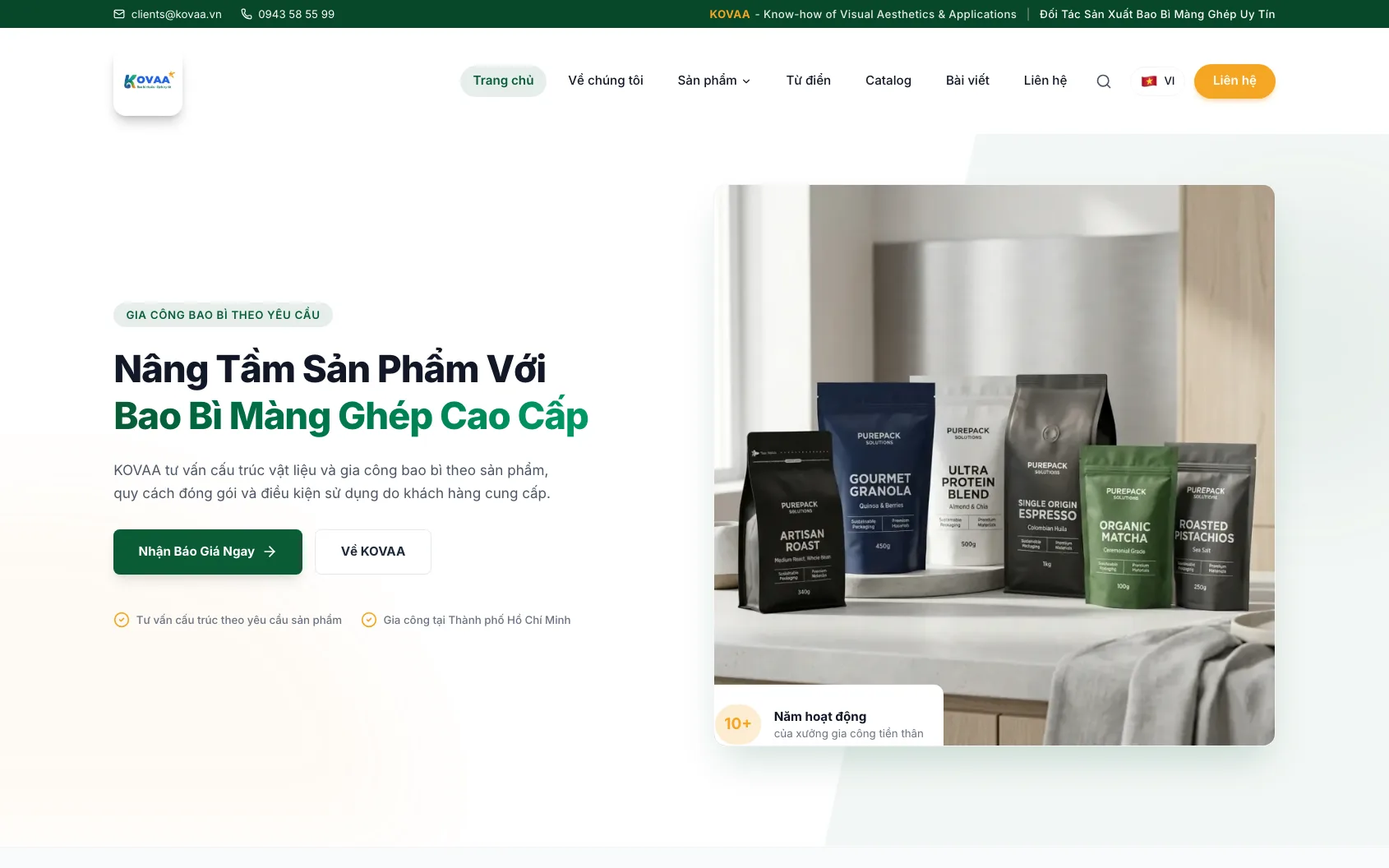 Ảnh chụp trang chủ kovaa.vn